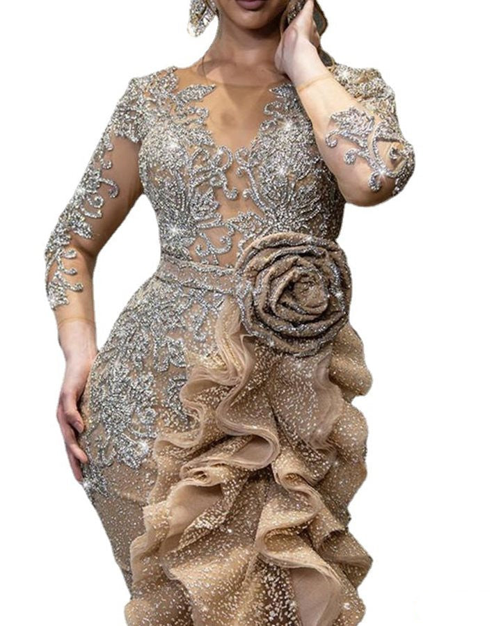 Fudus | Neues Verführerisches Partykleid Mit Goldglitzer Für Damen