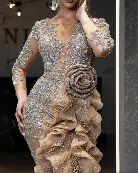 Partykleid Neu Verführerisch Goldglitzer Damen