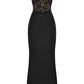 Damen Schwarzes Korsett Maxi Kleid