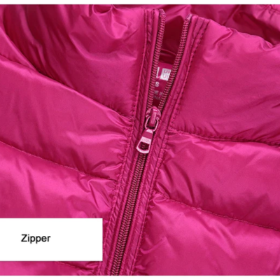 Damen Slim Fit Daunenjacke mit Stehkragen Reißverschluss