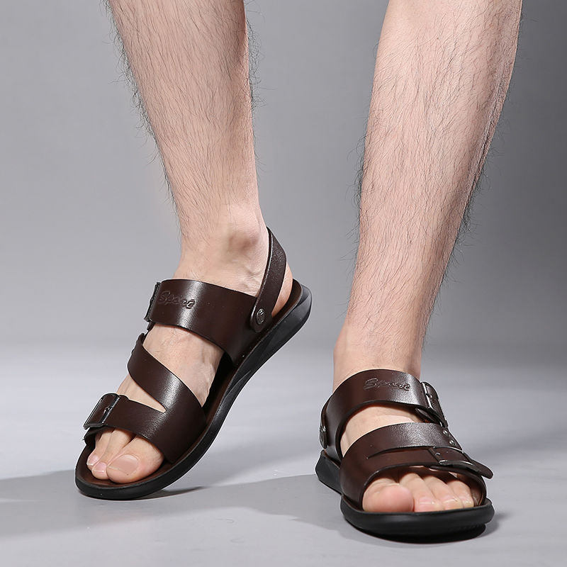 Sandalen Spaltleder Schnalle Zeitlos Komfort