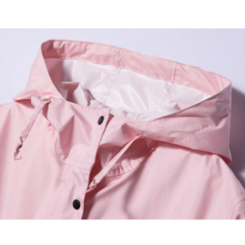 Damen Regenjacke Mit Kapuze Lange Wasserdichte Leichte Jacke