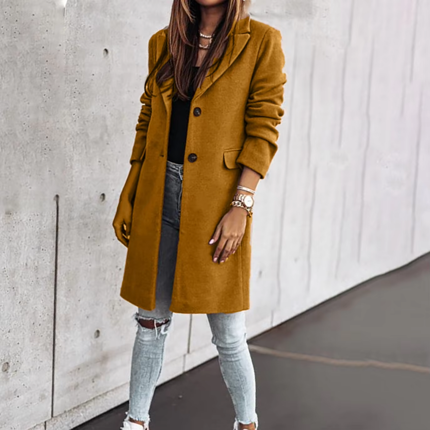 Fudus | Stilvolle Mantel Jacke Damen Mit Taschen Und Klassischem Schnitt