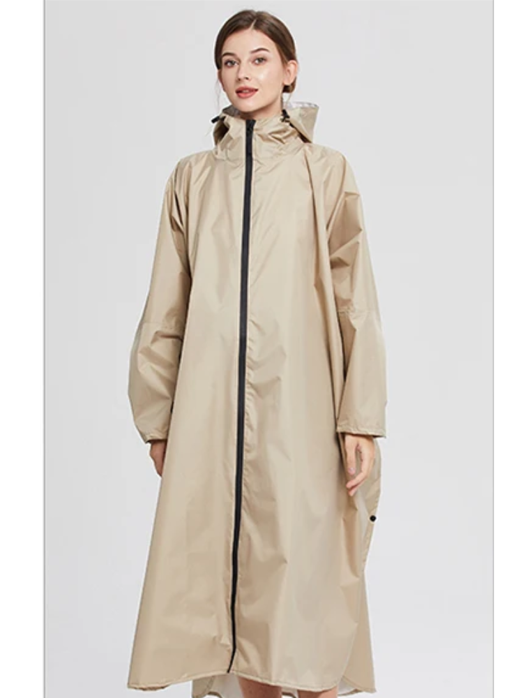 Damen Oversized Wasserdichte Regenjacke Leicht Kapuze Komfort