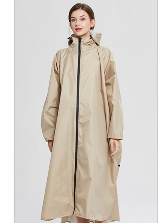 Damen Oversized Wasserdichte Regenjacke Leicht Kapuze Komfort