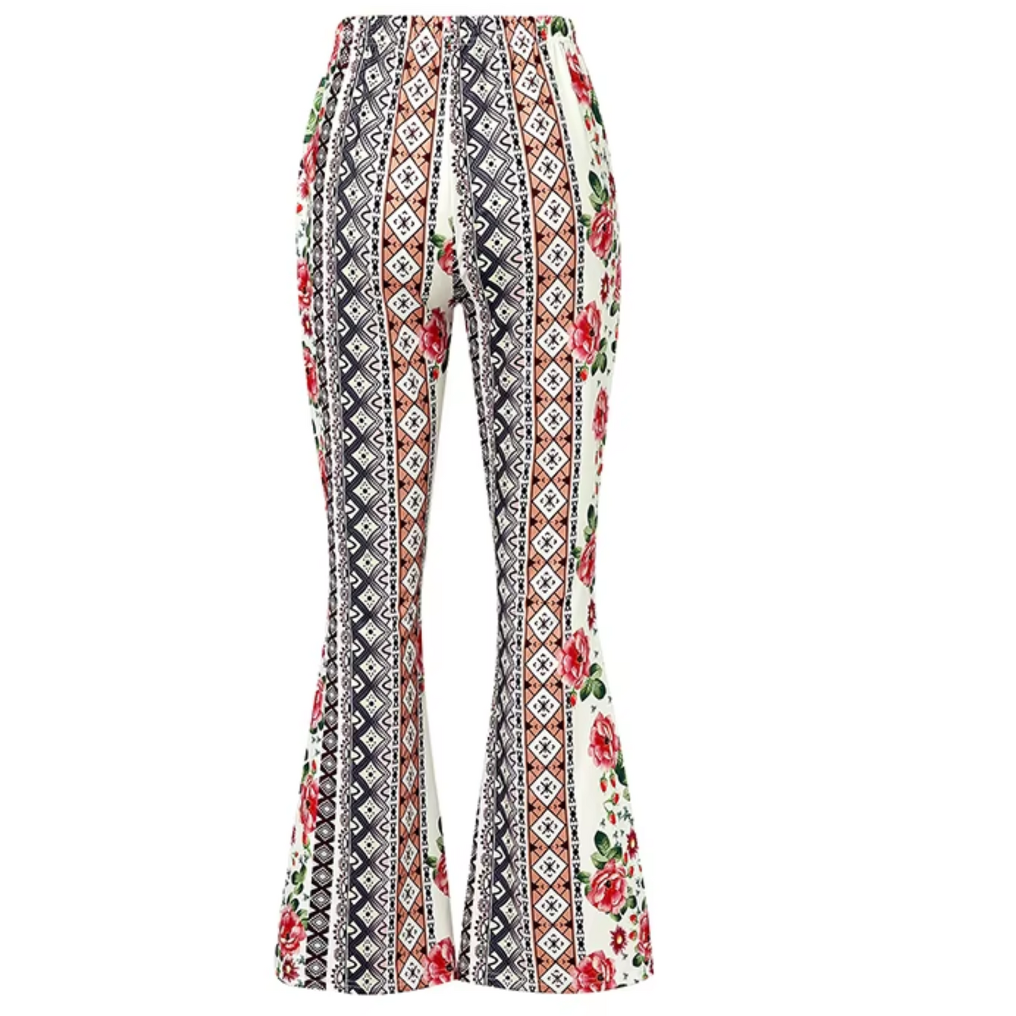 Boho Print Schlaghose Damen mit Hoher Taille