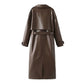 Fudus | Eleganter Leder Trenchcoat Herbst Chic
