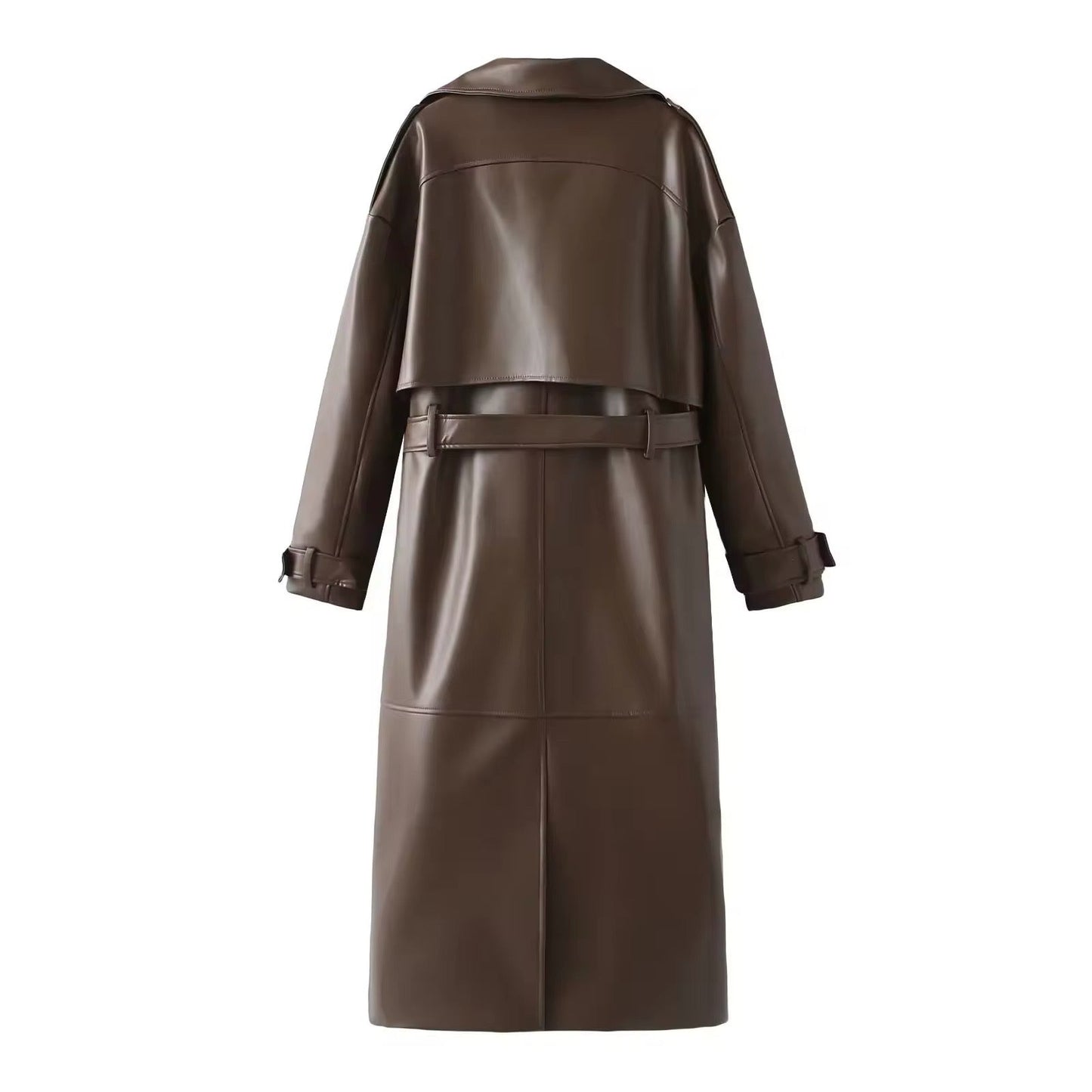 Fudus | Eleganter Leder Trenchcoat Herbst Chic