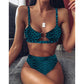 Damen Leoparden Bikini Mit Hoher Taille