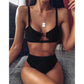 Damen Leoparden Bikini Mit Hoher Taille