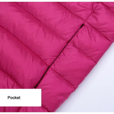 Damen Slim Fit Daunenjacke mit Stehkragen Reißverschluss