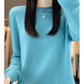 Damen Kaschmir Pullover Runder Ausschnitt Weicher Eleganter Strickpullover