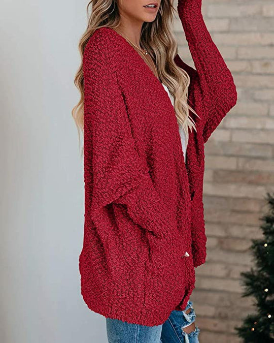 Damen Grobstrickcardigan mit offenen Ärmeln Fudus