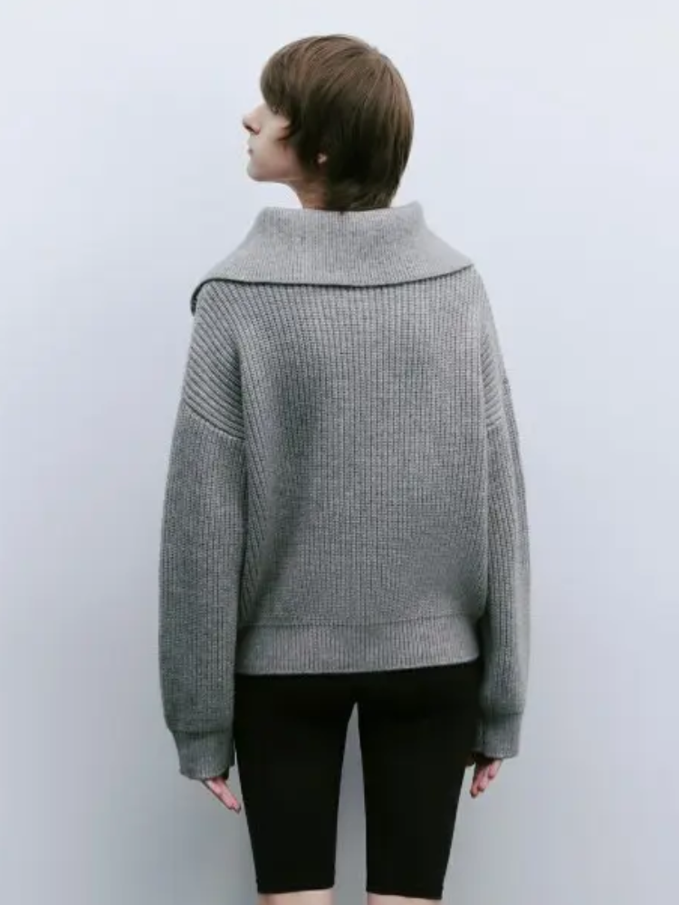 MonAmi Woll winddichte Pullover mit Reißverschluss Damen