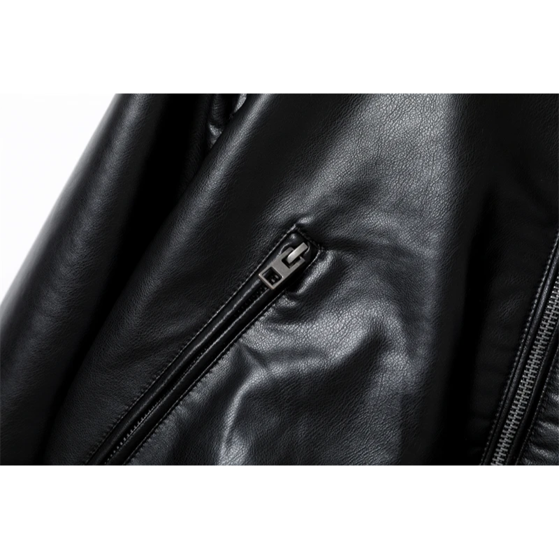 Damen Lederjacke Bombermodell mit gerippten Bündchen und Reißverschlusstaschen