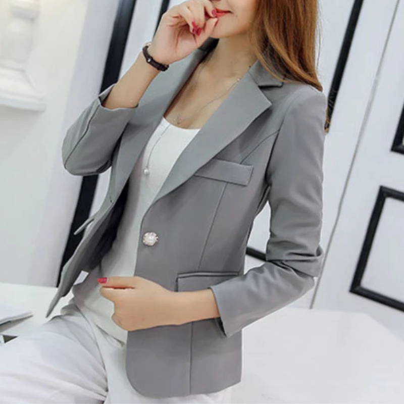 Slim Fit Damen Blazer mit langen Ärmeln - Stilvoll und Geschäftlich