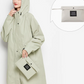 Damen Regenjacke Mit Kapuze Faltbare Wasserdichte Lange Jacke