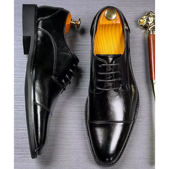 Herren Luxuriöse Leder Herrenschuhe Mit Schnürung Und Polierter Oberfläche