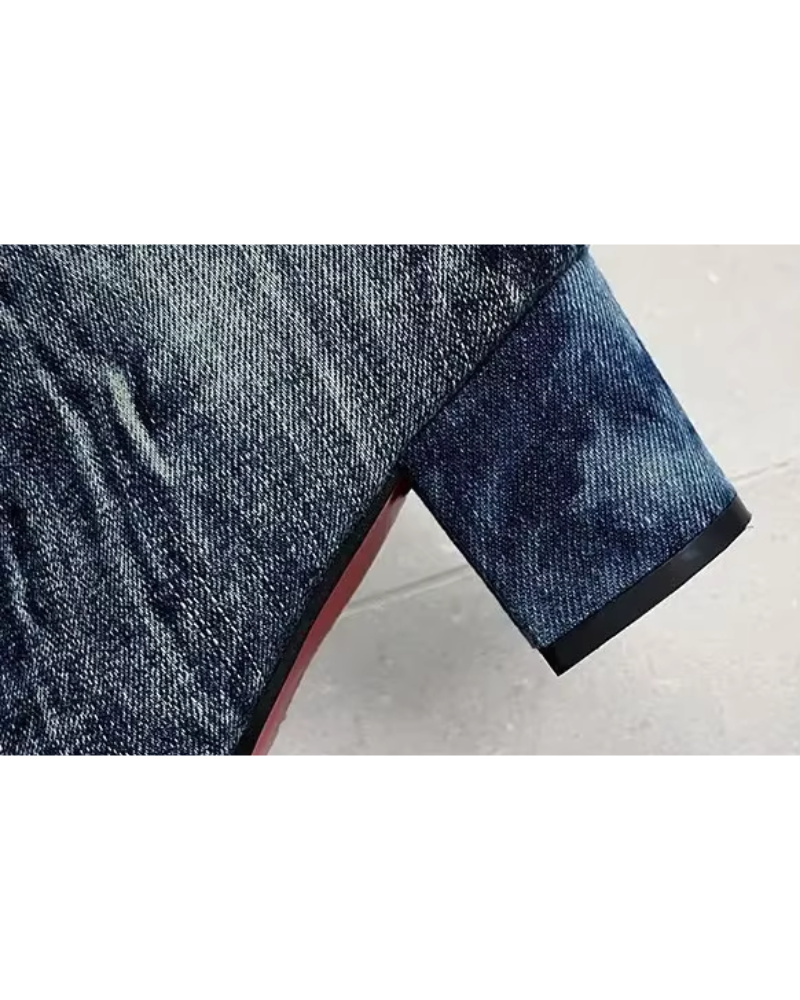 Damen Kniehohe Stiefel Blockabsatz Modisch