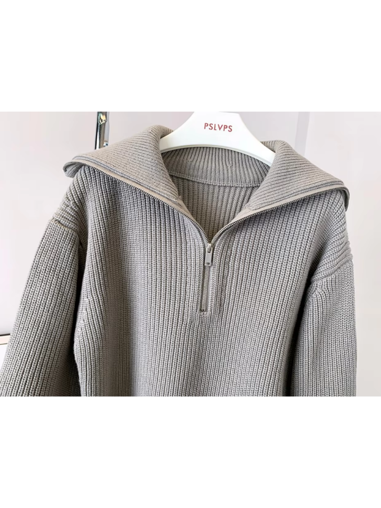 MonAmi Woll winddichte Pullover mit Reißverschluss Damen