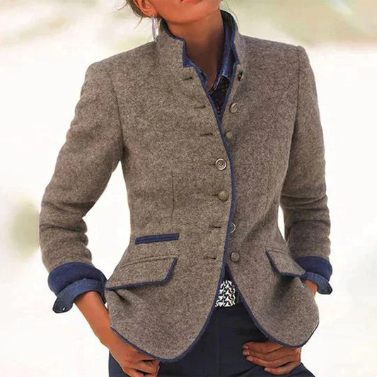 Fudus Damen Formelle Wolljacke - Eleganter Taillierter Blazer