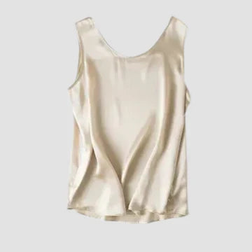 Damen Ärmelloses Seidensatin Top Für Eleganz