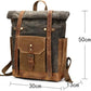 Canvas Reise-Rucksack mit Roll-Top