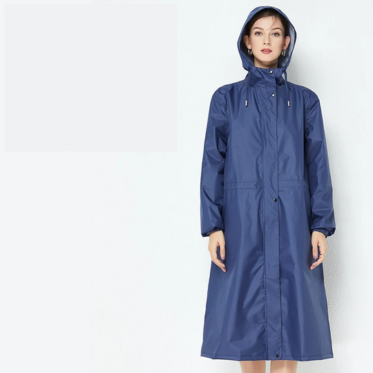 Damen Regenjacke Leicht Wasserdicht Lang Mit Kapuze