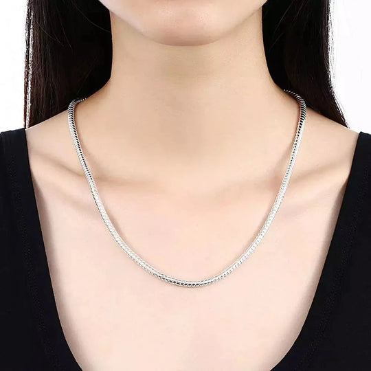 Damen 3mm Schlangen Kette Aus Sterling Silber