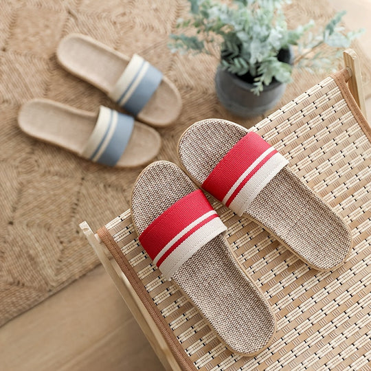 Grüne Leinen Slipper Bequem Elegant Vielseitig