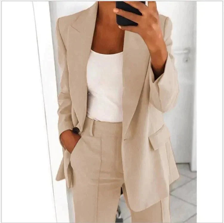 Damen Blazer Anzug Elegant Modisch Hosenanzug