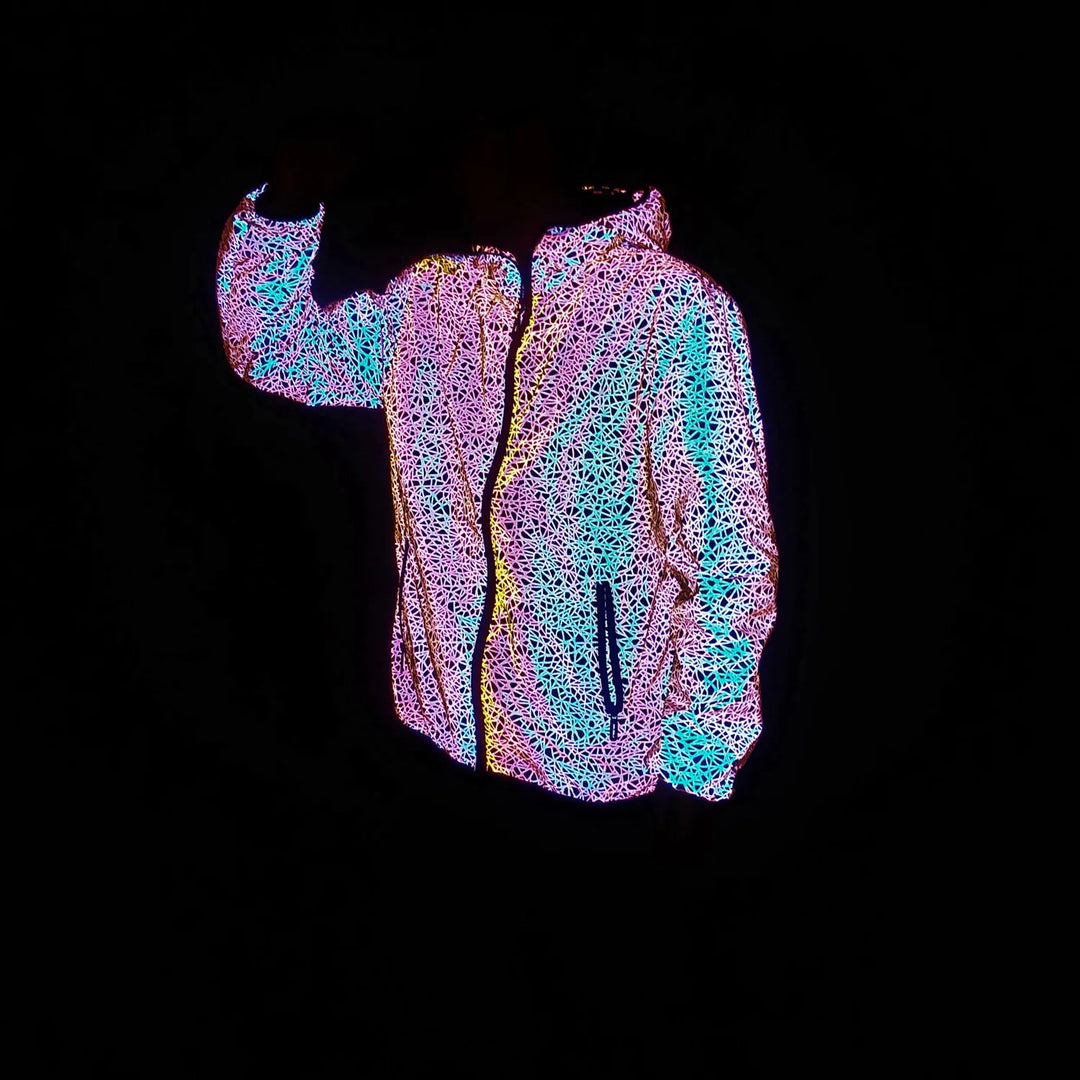 Herren Harajuku Rrelektierende Windjacke