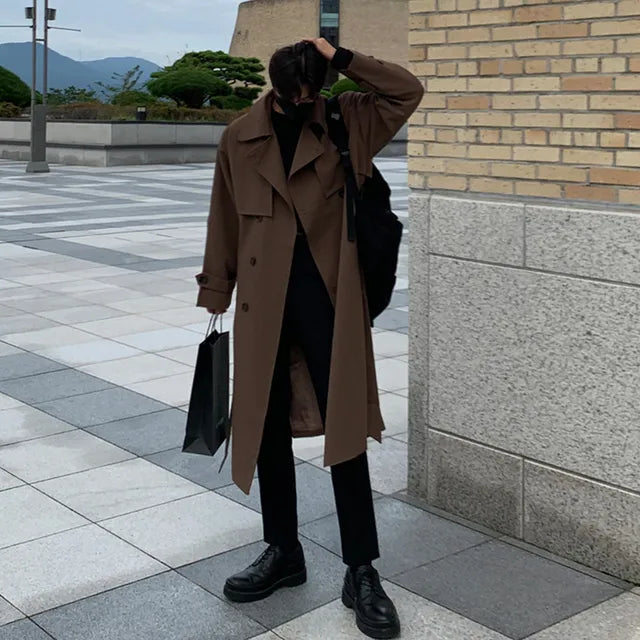 Fudus | Neue Herbst Trenchcoats Für Herren Langer, Modischer Oberbekleidungs Trenchcoat