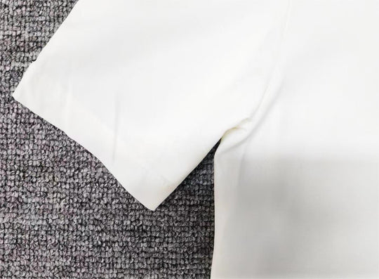 Damen Solides Weißes Gepufftes Kurzärmeliges Asymmetrisches Top