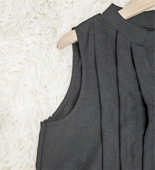 Damen Schwarzes Ärmelloses Top Einfarbig Für Lässigen Look