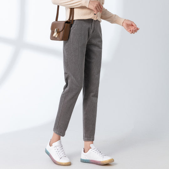 Damen Hochwertige Cordhose mit schmalem Schnitt und gemütlichem Bund