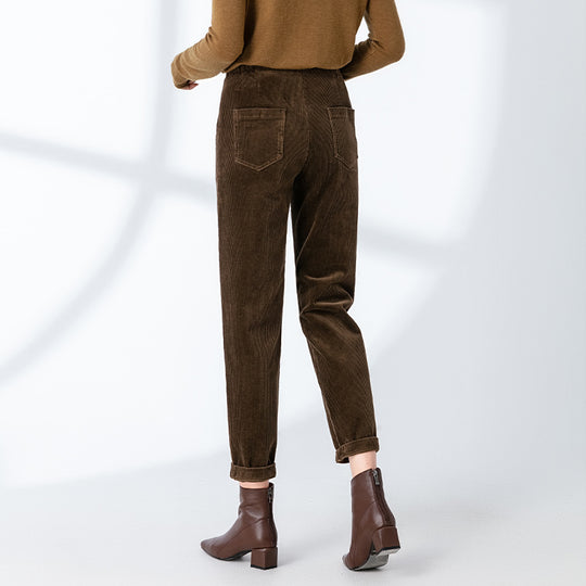 Damen Hochwertige Cordhose mit schmalem Schnitt und gemütlichem Bund