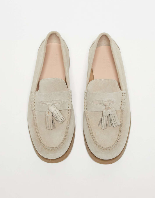 Damen Luxe Wildleder Loafers Mit Quaste Detail