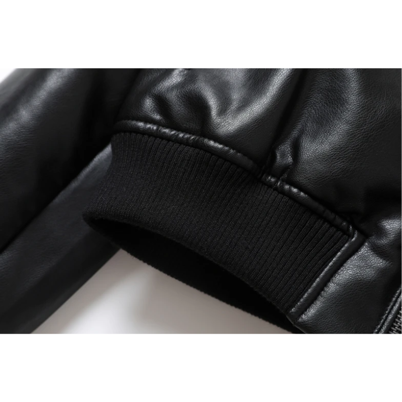 Damen Lederjacke Bombermodell mit gerippten Bündchen und Reißverschlusstaschen