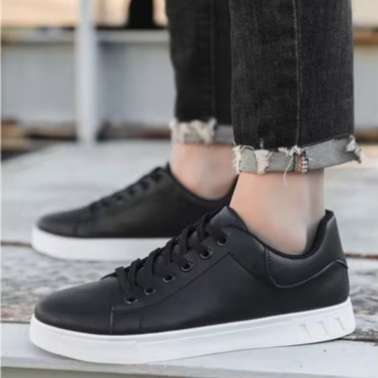 Herrenschuhe Lässig Lederoptik Gummisohle