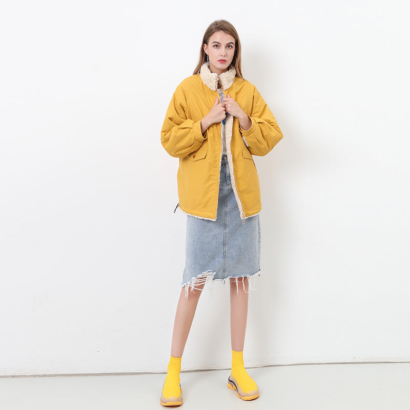 Damen Kuschelige und warme Outdoorjacke mit hohem Kragen Fudus