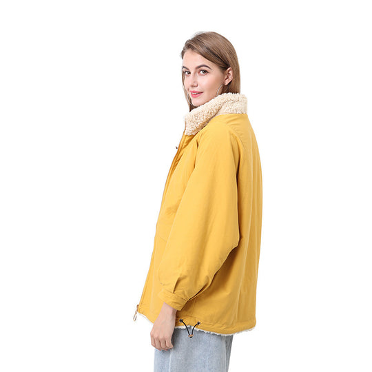 Damen Kuschelige und warme Outdoorjacke mit hohem Kragen Fudus