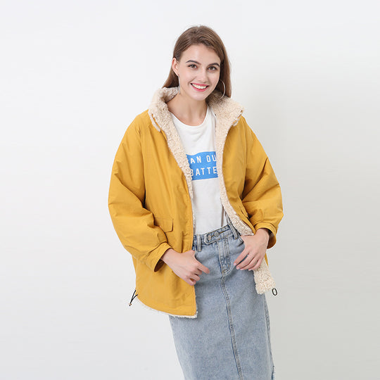 Damen Kuschelige und warme Outdoorjacke mit hohem Kragen Fudus