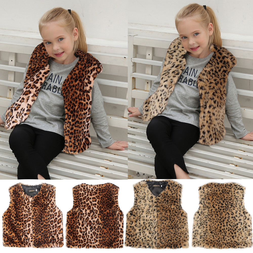 Damen Modischer Leopardenfell-Weste Fudus