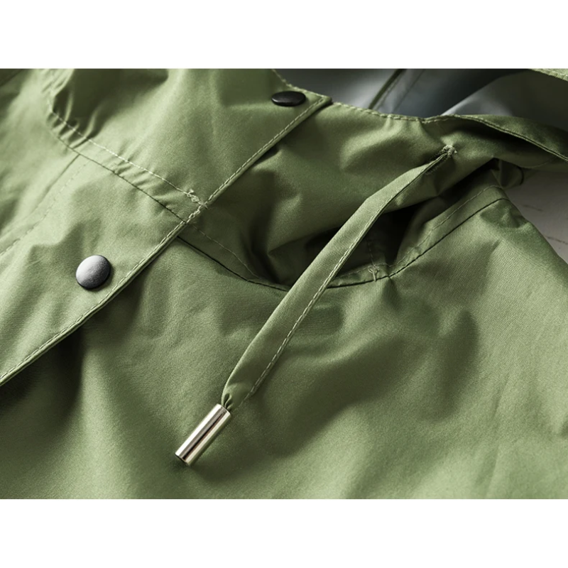 Damen Regenjacke Leicht Wasserdicht Lang Mit Kapuze