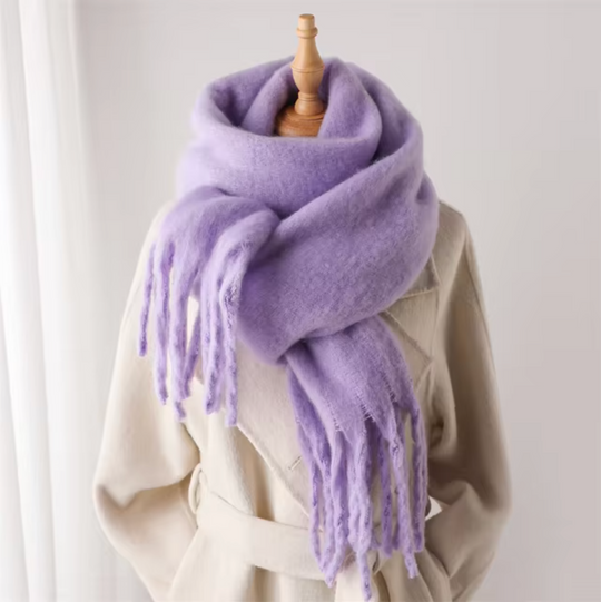 Winterschal Kaschmir Uni Farbe Pashmina Quasten