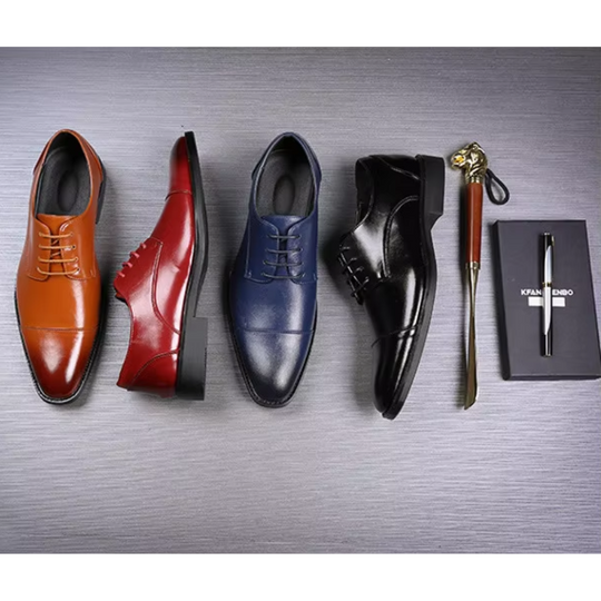 Herren Luxuriöse Leder Herrenschuhe Mit Schnürung Und Polierter Oberfläche