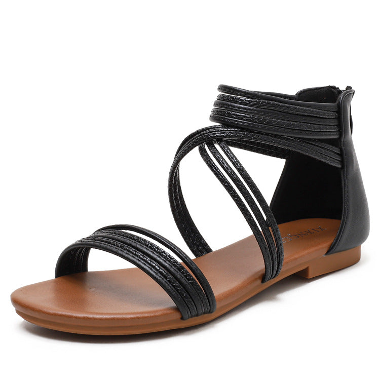 Damen Sandalen Mit Geflochtenen Riemen