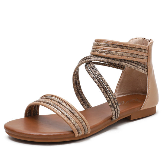Damen Sandalen Mit Geflochtenen Riemen