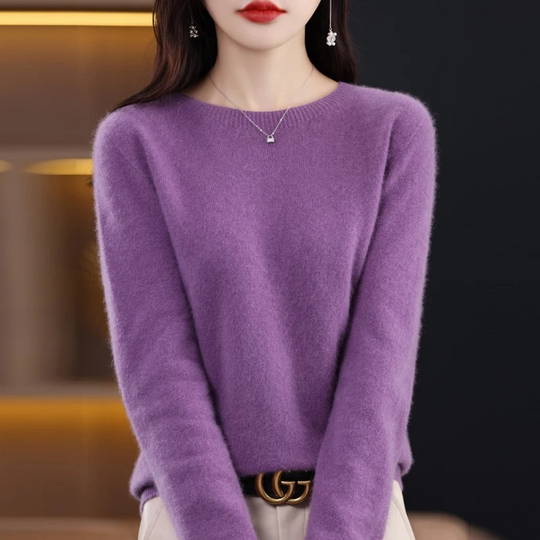 Fudus Damenpullover - Kaschmir Rundhals Weich Luxus Warmer Pullover